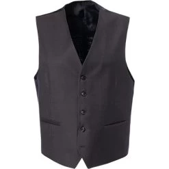 CARL GROSS Weste, Modern Fit, Schurwolle, Dunkelbraun