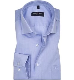 Hemd, Modern Fit, Popeline, Extra Langer Arm, Hellblau Meliert