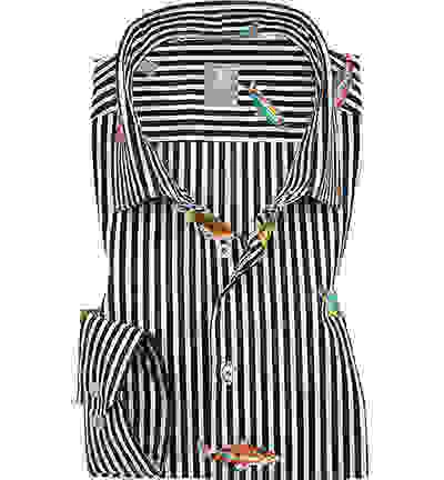 Hemd, Slim Fit, Popeline, Nachtblau-weiß Gestreift – Bild 4