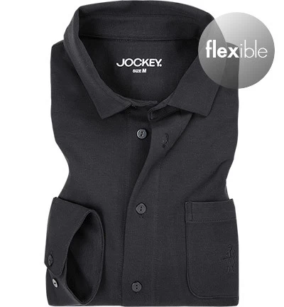 Jockey Hemd, Jersey, Extra Langer Arm, Schwarz