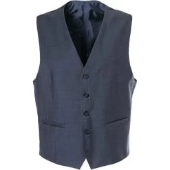 CARL GROSS Weste, Modern Fit, Schurwolle, Dunkelblau Meliert