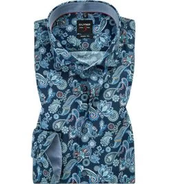 OLYMP Hemd, Body Fit, Baumwolle, Extra Langer Arm, Multicolor Gemustert