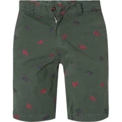 BOB Bermudashorts, Baumwolle, Dunkelgrün Gemustert