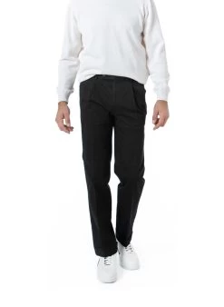 Hose, Morello-U, Comfort Fit, Baumwolle, Schwarz