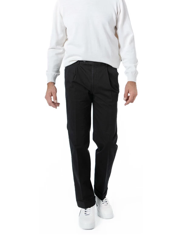 Hose, Morello-U, Comfort Fit, Baumwolle, Schwarz