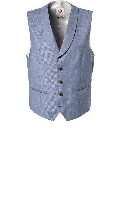 Anzug Mit Weste, Slim Fit, Schurwolle, Rauchblau – Bild 8