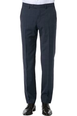 Digel Hose Per, Modern Fit, Schurwolle Fleckenschutz, Dunkelblau Meliert