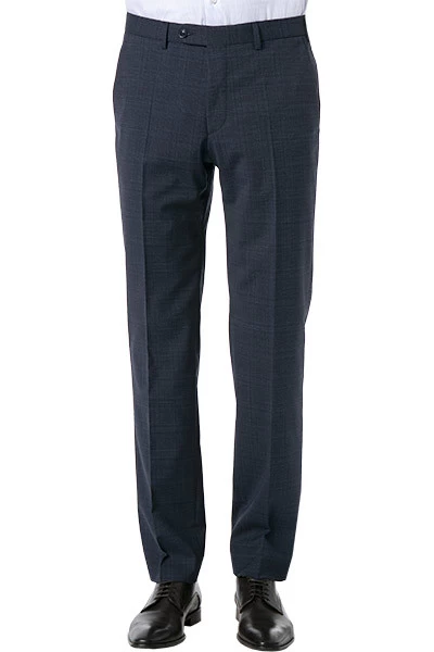 Digel Hose Per, Modern Fit, Schurwolle Fleckenschutz, Dunkelblau Meliert