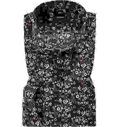 OLYMP Hemd, Modern Fit, Baumwolle, Extra Langer Arm, Navy-bordeaux Gemustert – Bild 4