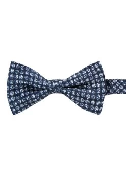 OLYMP Schleife, Seide, Marine Gemustert