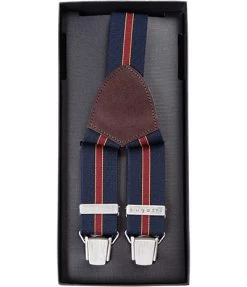 Bugatti Hosenträger, Gummi, Navy Gestreift