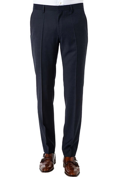 ROY ROBSON Hose, Slim Fit, Schurwolle Super100 Wasserabweisend, Dunkelblau Gemustert