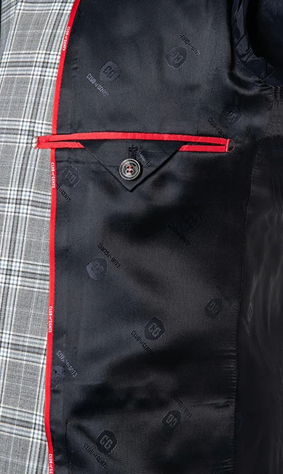 Anzug, Slim Fit, Schurwoll-Stretch, Steingrau Kariert – Bild 5