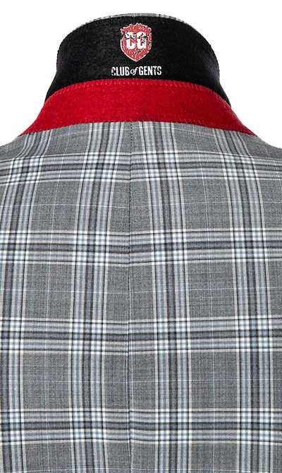 Anzug, Slim Fit, Schurwoll-Stretch, Steingrau Kariert – Bild 3