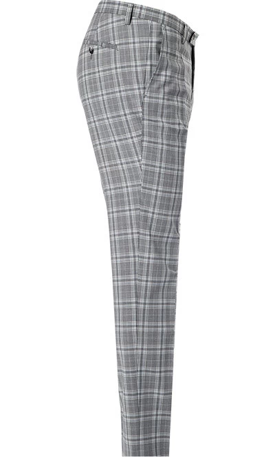 Anzug, Slim Fit, Schurwoll-Stretch, Steingrau Kariert – Bild 2