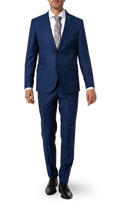 Anzug, Slim Fit, Schurwolle Super120 GUABELLO, Royalblau