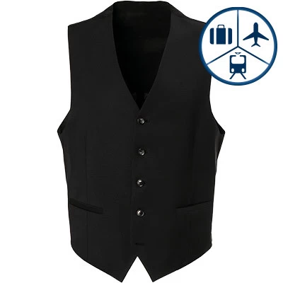 CARL GROSS Weste, Regular Fit, Schurwoll-Stretch, Schwarz