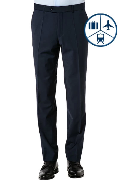 CARL GROSS Hose, Regular Fit, Schurwolle Waschbar, Dunkelblau