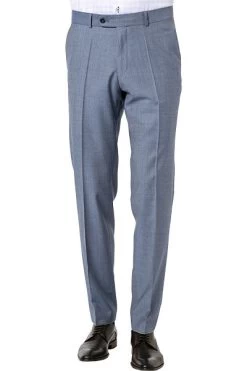 CARL GROSS Hose, Modern Fit, Schurwolle Super110, Bleu Meliert