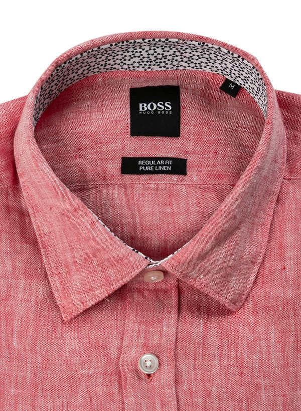 Boss Hemd, Regular Fit, Reines Leinen, Rot – Bild 3