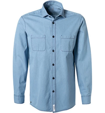 Jeanshemd, Perfect Fit, Baumwolle, Hellblau