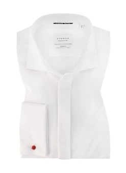 Eterna Hemd, Slim Fit, Baumwolle Blickdicht, Weiß