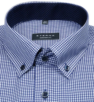 Eterna Hemd, Comfort Fit, Baumwolle, Dunkelblau Kariert – Bild 2