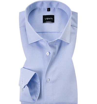 Venti Hemd, Modern Fit, Baumwolle, Hellblau
