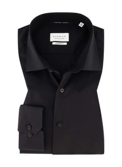 Eterna Hemd, Modern Fit, Twill Blickdicht, Schwarz