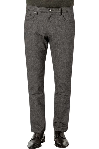 Bugatti Hose, Regular Fit, Baumwolle, Schwarz Meliert