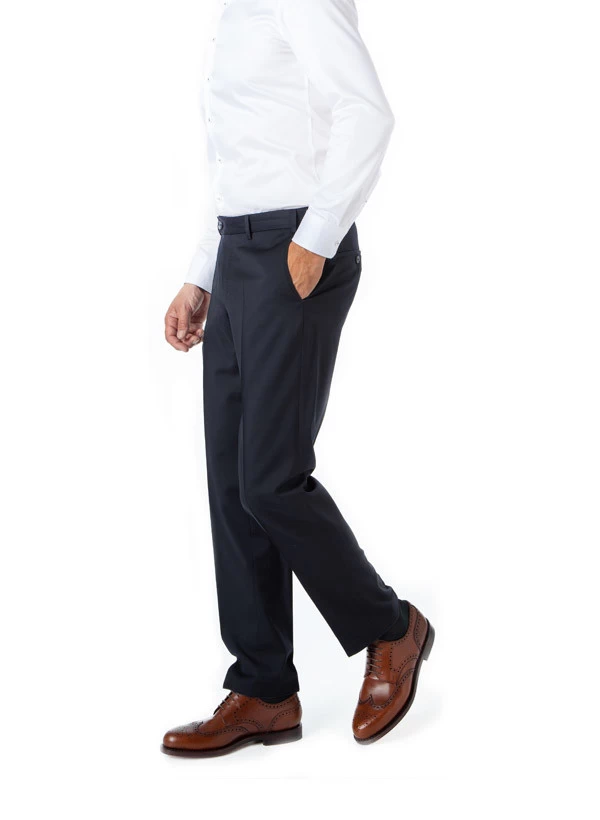 Hose Piacenza, Regular Fit, Schurwolle Super120, Dunkelblau – Bild 4