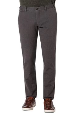 Hose Tucker, Slim Fit, Baumwolle, Grau Meliert