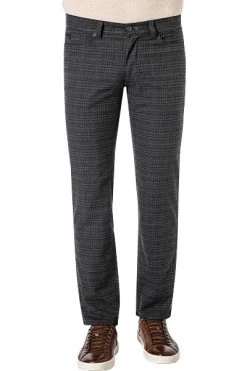 BRAX Hose Cadiz, Baumwolle, Grau-blau Gemustert