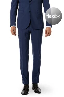 Hose, Slim Fit, Wolle, Dunkelblau