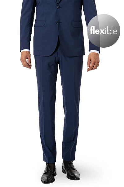 Hose, Slim Fit, Wolle, Dunkelblau