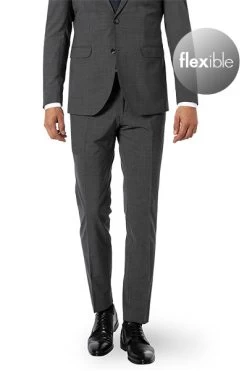 Hose, Slim Fit, Wolle, Dunkelgrau