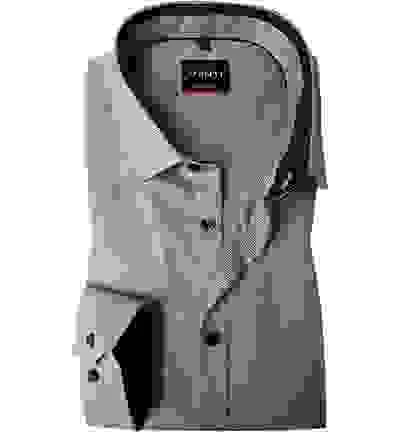 Venti Hemd, Body Fit, Baumwolle, Beige-nachtblau Meliert – Bild 4