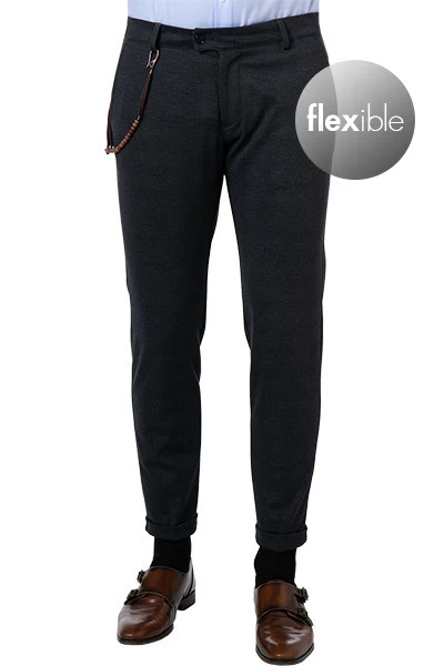 Hose, Slim Fit, Mikrofaser, Dunkelblau