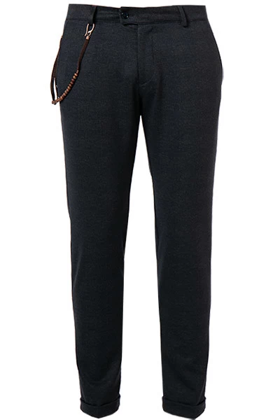 Hose, Slim Fit, Mikrofaser, Dunkelblau – Bild 3