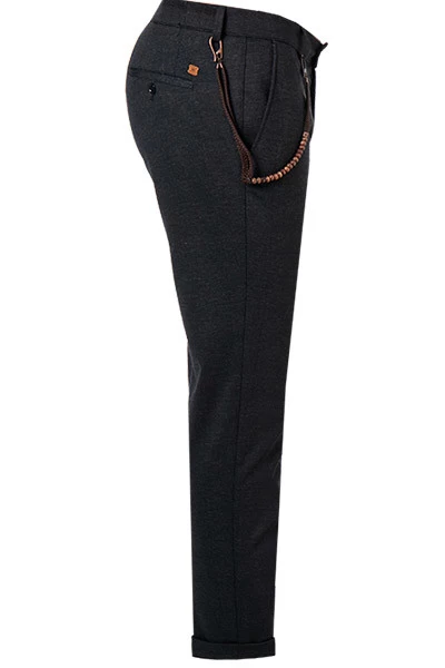 Hose, Slim Fit, Mikrofaser, Dunkelblau – Bild 4