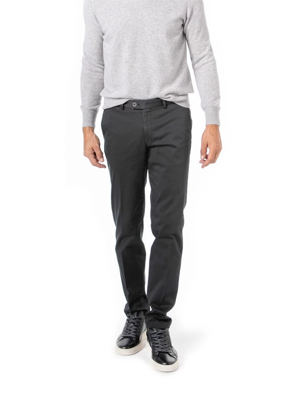 Chino Tilo, Slim Fit, Supima Baumwolle, Schwarz