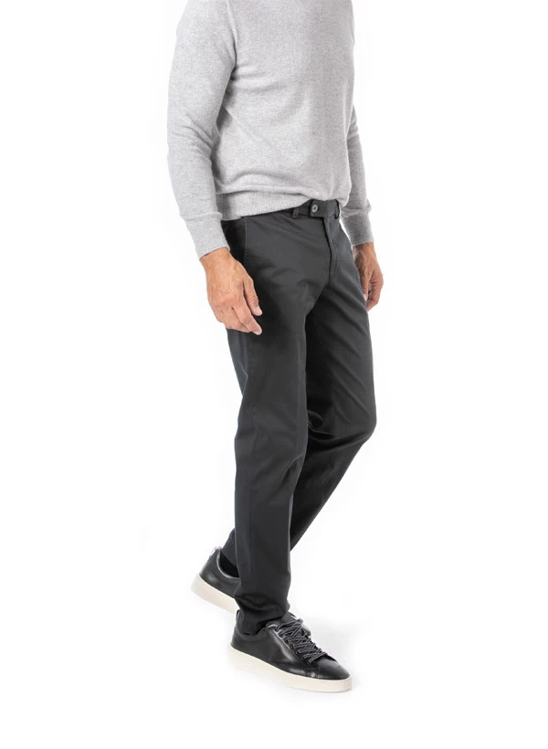 Chino Tilo, Slim Fit, Supima Baumwolle, Schwarz – Bild 2