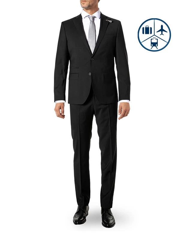Baldessarini Reise-Anzug, Modern Fit, Schurwolle, Schwarz