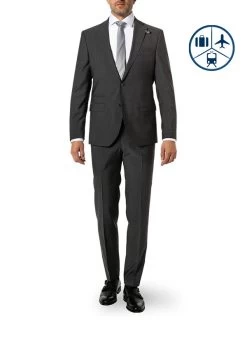 Baldessarini Reise-Anzug, Modern Fit, Schurwolle, Grau Meliert