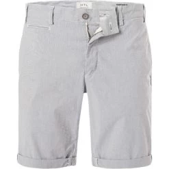 Bermudashorts Pisa, Regular Fit, Baumwolle, Silber Gestreift
