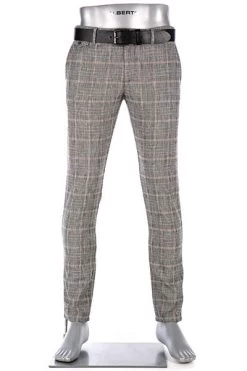 Alberto Hose Rob, Slim Fit, Baumwolle-Leinen, Multicolour Kariert