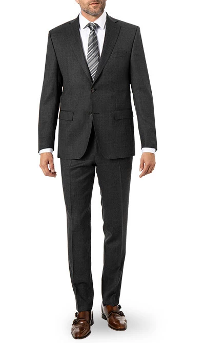 CARL GROSS Anzug, Modern Fit, Schurwolle GUABELLO, Dunkelgrau
