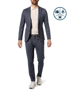 Baldessarini Reise-Anzug, Slim Fit, Jersey Ungefüttert, Denimblau Meliert
