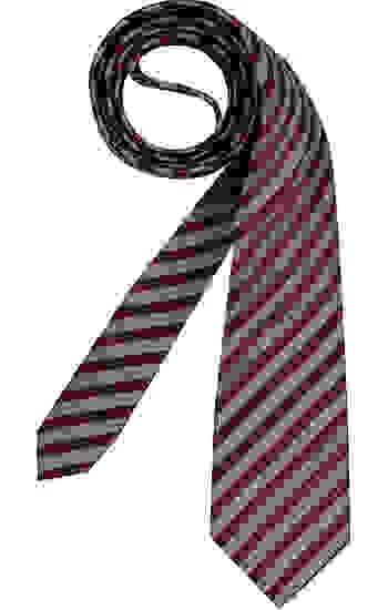 Bugatti Krawatte, Seide, Bordeaux-blaugrau Gestreift – Bild 2