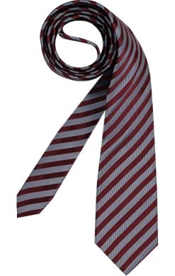 Bugatti Krawatte, Seide, Bordeaux-blaugrau Gestreift